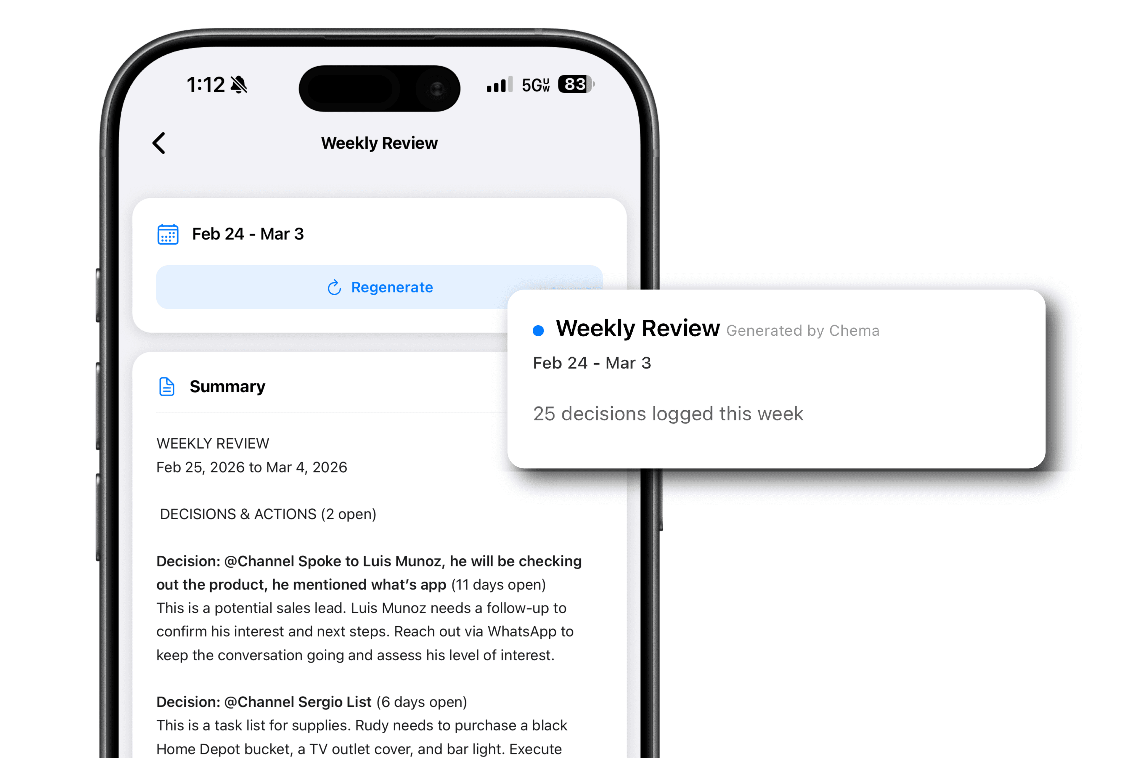 Decision intelligence screenshot
