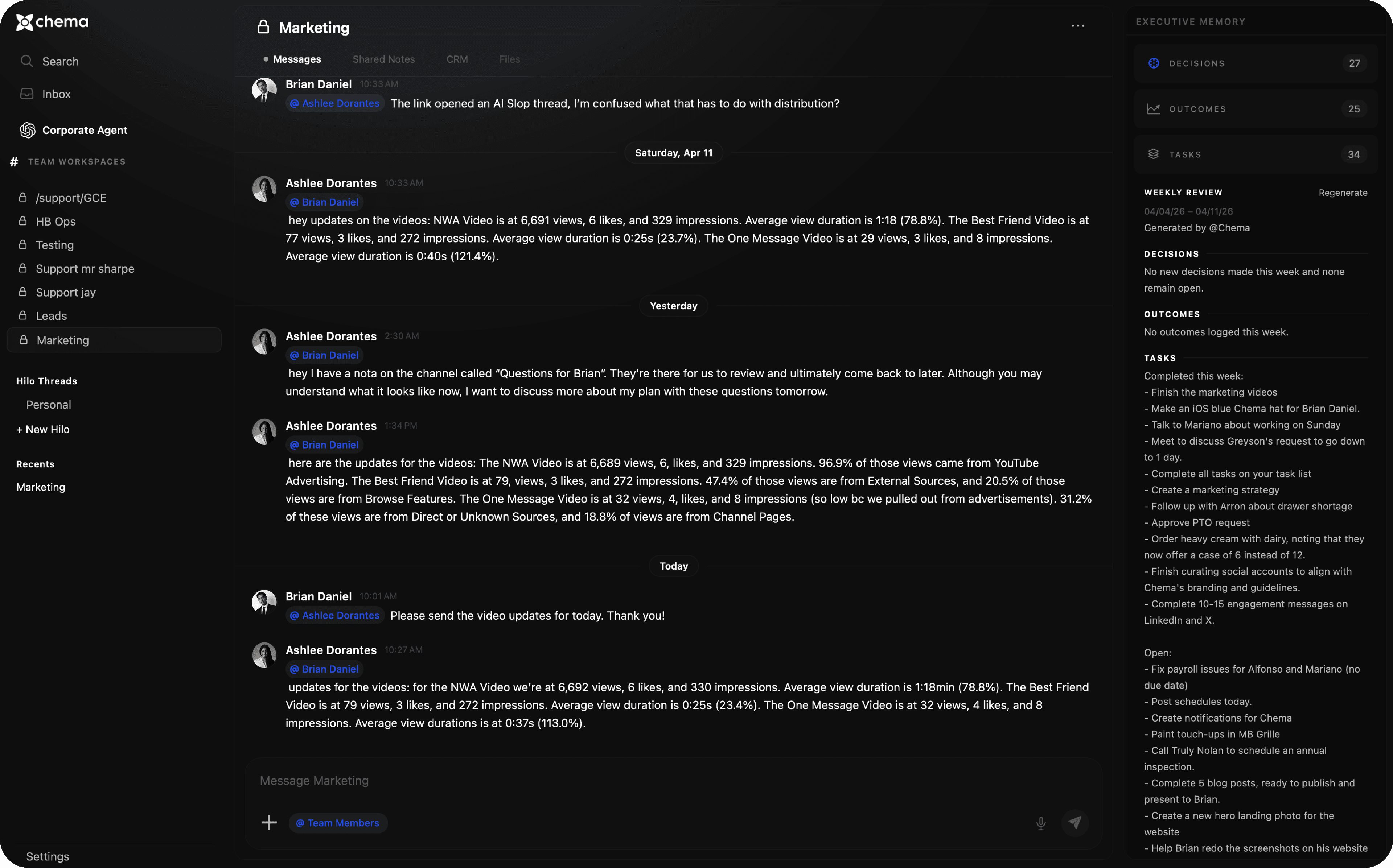 Chema app screenshot